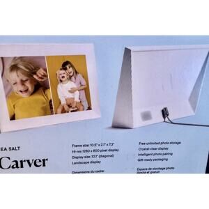 Aura Carver 10.1" HD Smart WiFi Digital Picture Frame Sea Salt White New
